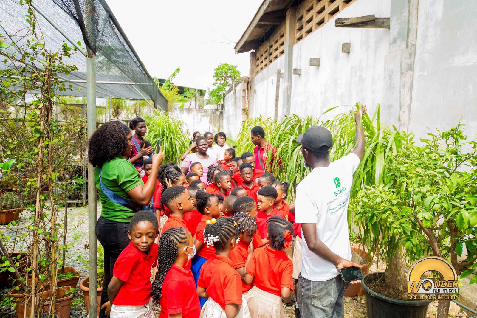 Students on an excursion to a plant nursery
